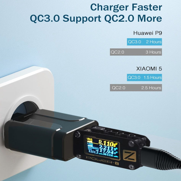 LZ-023 Bộ sạc du lịch USB QC 3.0 18W + Cáp dữ liệu USB sang Micro USB 3A, Phích cắm US, Cáp dữ liệu Micro USB, Phích cắm US