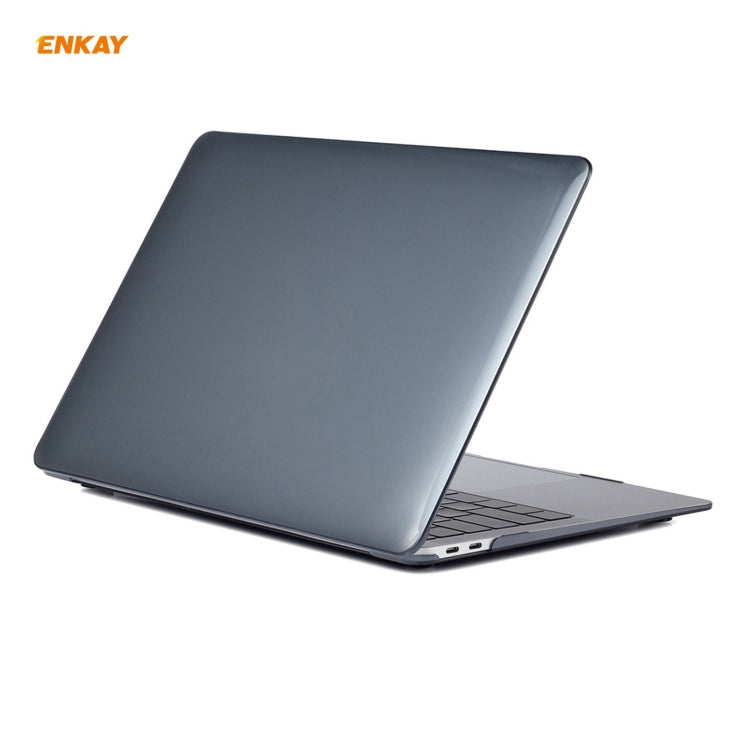 Bộ 3 trong 1 Ốp bảo vệ laptop trong suốt ENKAY + Phiên bản EU Màng bảo vệ bàn phím TPU + Bộ nút chống bụi cho MacBook Air 13.3 inch A1932 (2018), Dành cho MacBook Air 13.3 inch A1932 (2018)