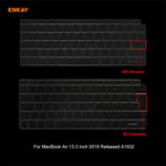 Bộ 3 trong 1 Ốp bảo vệ laptop trong suốt ENKAY + Phiên bản EU Màng bảo vệ bàn phím TPU + Bộ nút chống bụi cho MacBook Air 13.3 inch A1932 (2018), Dành cho MacBook Air 13.3 inch A1932 (2018)