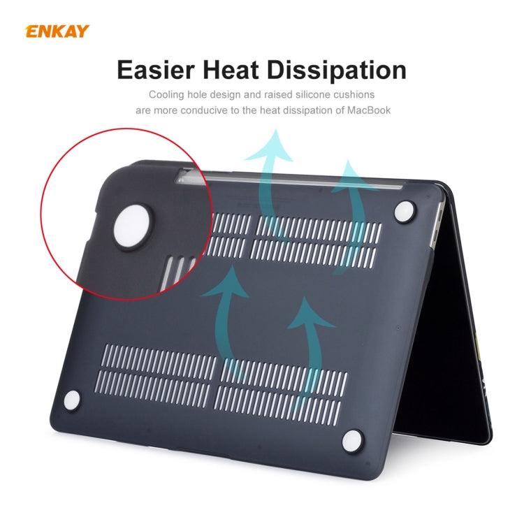 Bộ 3 trong 1 ốp bảo vệ laptop mờ ENKAY + miếng dán bàn phím TPU phiên bản EU + bộ nút chống bụi cho MacBook Air 13.3 inch A2179 & A2337 (2020), dành cho MacBook Air 13.3 inch A2179 (2020)