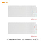 Bộ 3 trong 1 ốp bảo vệ laptop mờ ENKAY + miếng dán bàn phím TPU phiên bản EU + bộ nút chống bụi cho MacBook Air 13.3 inch A2179 & A2337 (2020), dành cho MacBook Air 13.3 inch A2179 (2020)