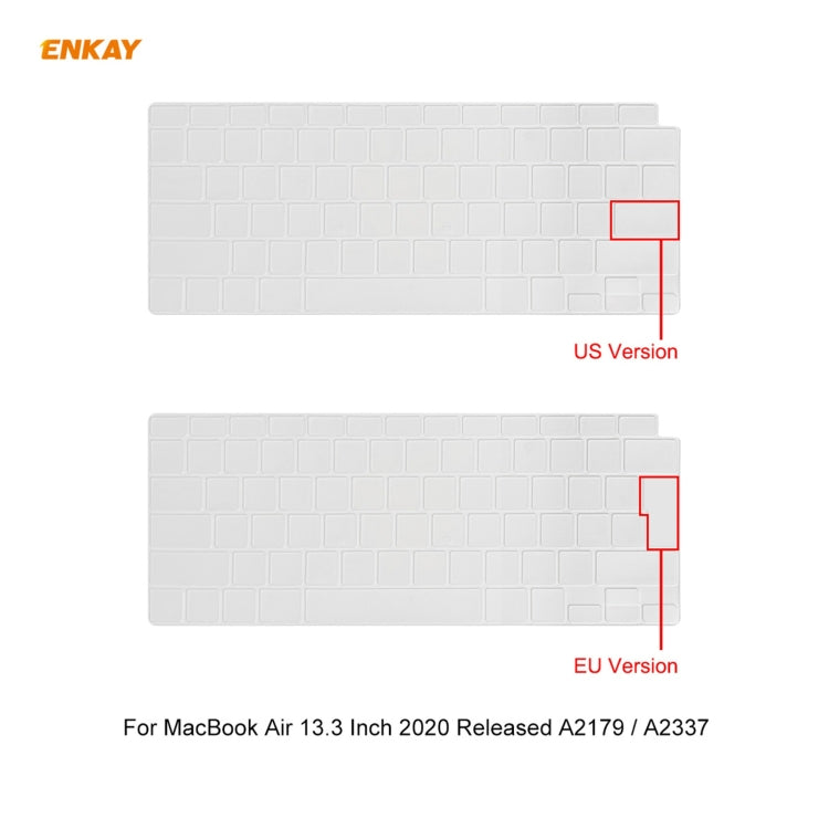 Bộ 3 trong 1 ốp bảo vệ laptop mờ ENKAY + miếng dán bàn phím TPU phiên bản EU + bộ nút chống bụi cho MacBook Air 13.3 inch A2179 & A2337 (2020), dành cho MacBook Air 13.3 inch A2179 (2020)