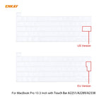 Bộ 3 trong 1 ốp bảo vệ laptop pha lê ENKAY + miếng dán bàn phím TPU phiên bản EU + bộ nút chống bụi cho MacBook Pro 13.3 inch A2251 & A2289 & A2338 (có Touch Bar), dành cho MacBook Pro 13.3 inch A2251 (có Touch Bar)