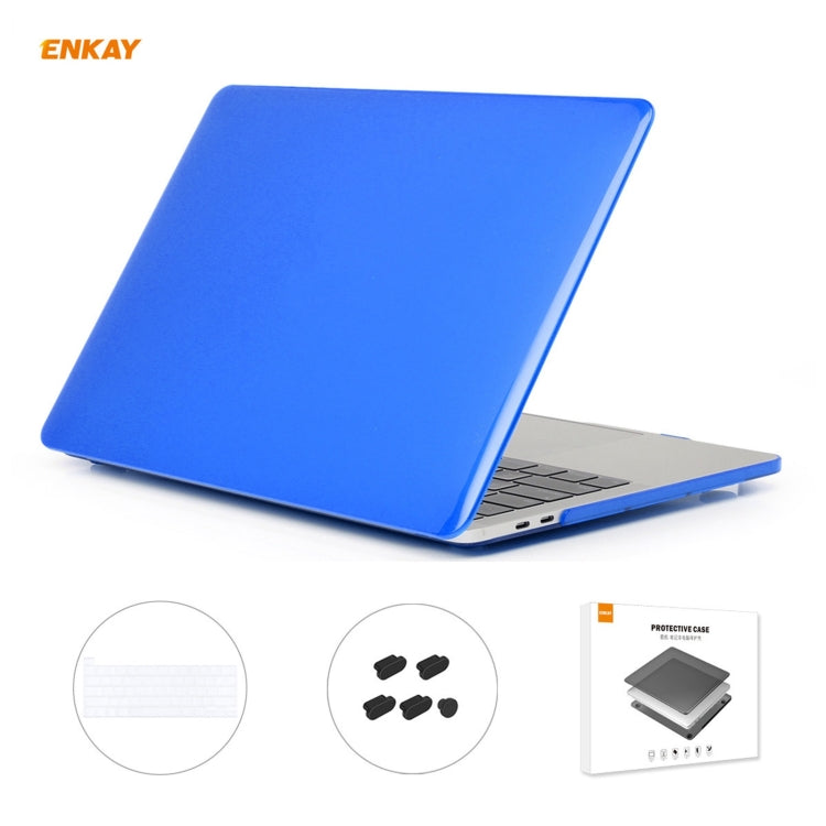 Bộ 3 trong 1 ốp bảo vệ laptop pha lê ENKAY + miếng dán bàn phím TPU phiên bản EU + bộ nút chống bụi cho MacBook Pro 16 inch A2141 (có Touch Bar), dành cho MacBook Pro 16 inch A2141 (có Touch Bar)