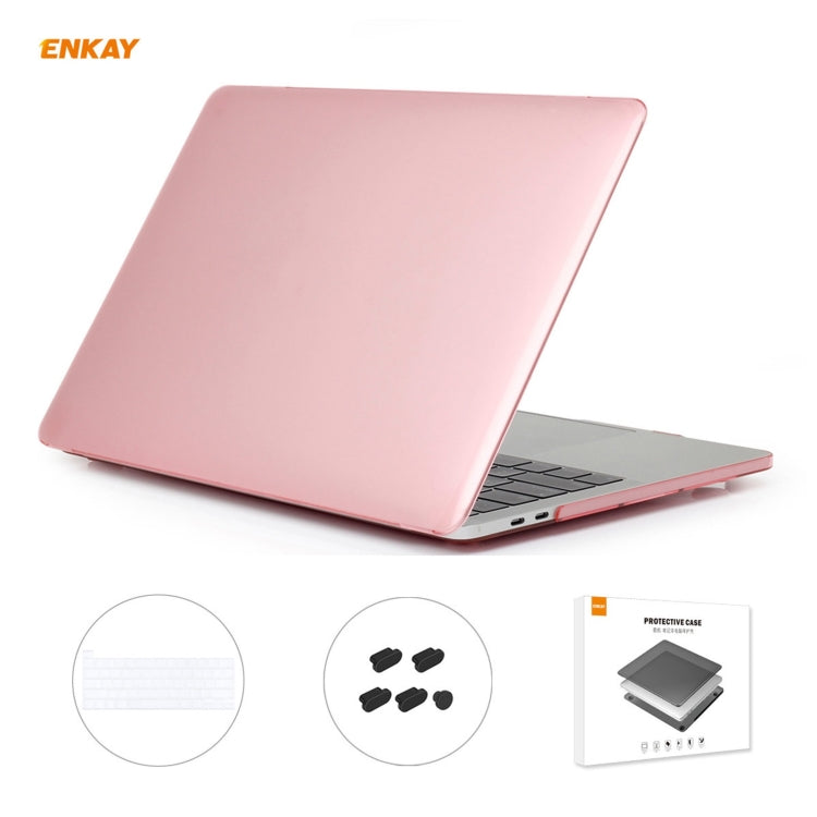 Bộ 3 trong 1 ốp bảo vệ laptop pha lê ENKAY + miếng dán bàn phím TPU phiên bản EU + bộ nút chống bụi cho MacBook Pro 16 inch A2141 (có Touch Bar), dành cho MacBook Pro 16 inch A2141 (có Touch Bar)