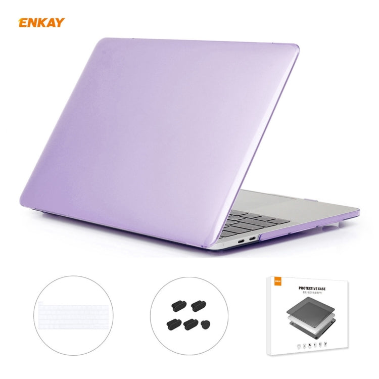 Bộ 3 trong 1 ốp bảo vệ laptop pha lê ENKAY + miếng dán bàn phím TPU phiên bản EU + bộ nút chống bụi cho MacBook Pro 16 inch A2141 (có Touch Bar), dành cho MacBook Pro 16 inch A2141 (có Touch Bar)