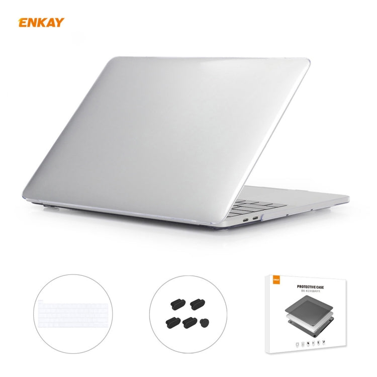 Bộ 3 trong 1 ốp bảo vệ laptop pha lê ENKAY + miếng dán bàn phím TPU phiên bản EU + bộ nút chống bụi cho MacBook Pro 16 inch A2141 (có Touch Bar), dành cho MacBook Pro 16 inch A2141 (có Touch Bar)