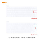 Bộ 3 trong 1 ốp bảo vệ laptop pha lê ENKAY + miếng dán bàn phím TPU phiên bản EU + bộ nút chống bụi cho MacBook Pro 16 inch A2141 (có Touch Bar), dành cho MacBook Pro 16 inch A2141 (có Touch Bar)