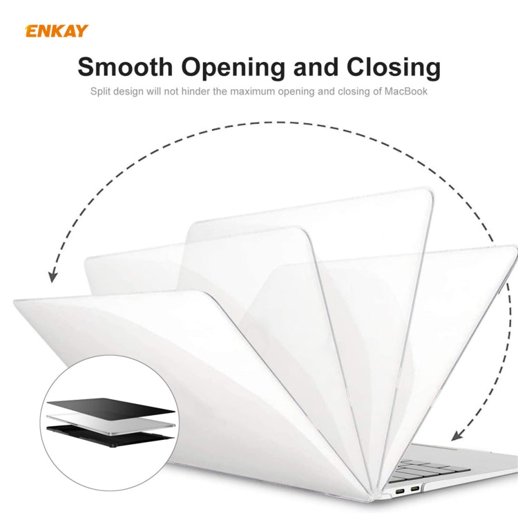 Bộ 3 trong 1 ốp bảo vệ laptop pha lê ENKAY + miếng dán bàn phím TPU phiên bản EU + bộ nút chống bụi cho MacBook Pro 16 inch A2141 (có Touch Bar), dành cho MacBook Pro 16 inch A2141 (có Touch Bar)