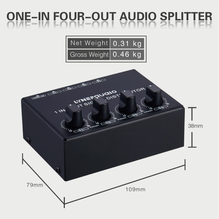 Bộ Khuếch Đại Tín Hiệu Stereo Trước 1 Vào 4 Ra, Điều Chỉnh Âm Lượng Đầu Ra Độc Lập Giao Diện RCA Không Mất Âm Thanh Bộ Phân Phối, Phích Cắm Mỹ, B029