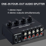 Bộ Khuếch Đại Tín Hiệu Stereo Trước 1 Vào 4 Ra, Điều Chỉnh Âm Lượng Đầu Ra Độc Lập Giao Diện RCA Không Mất Âm Thanh Bộ Phân Phối, Phích Cắm Mỹ, B029