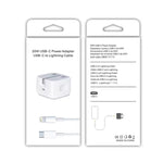 A2344 Bộ sạc du lịch gập PD 3.0 20W Type-C / USB-C + bộ cáp dữ liệu sạc nhanh USB-C / Type-C sang 8 Pin, phích cắm UK, chiều dài: 1m, 20W 8 Pin chiều dài: 1m