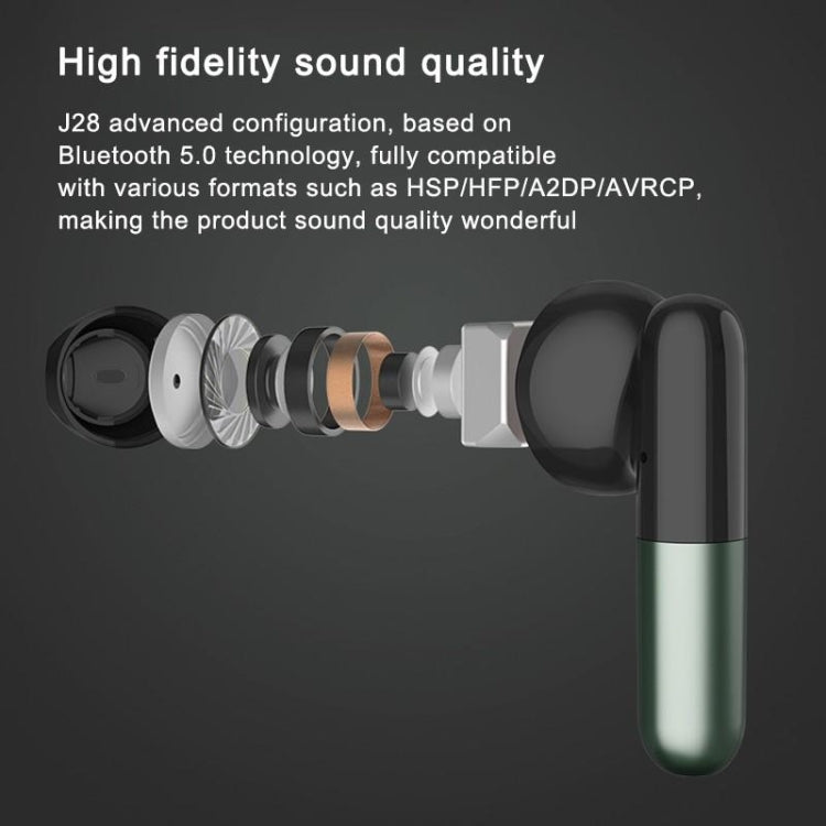 Tai nghe Bluetooth không dây TWS J28 hiển thị kỹ thuật số LED âm nhạc HIFI thể thao