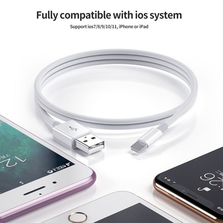 XJ-51 Cáp sạc nhanh USB sang 8 Pin 3A cho dòng iPhone 12, Chiều dài: 1m, 1m