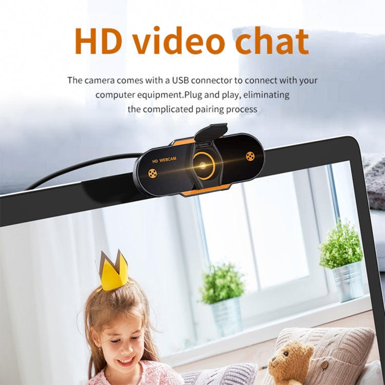 312 Camera webcam PC để bàn USB 2.0 1080P HD có mic, chiều dài cáp khoảng 1.3m, kiểu thường, có chân đế, chống nhìn trộm