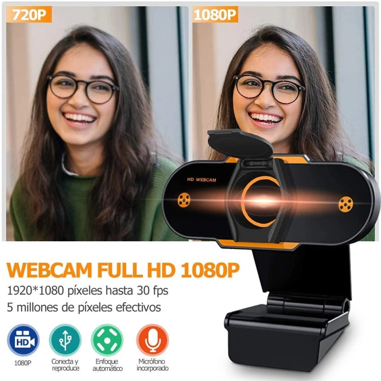 312 Camera webcam PC để bàn USB 2.0 1080P HD có mic, chiều dài cáp khoảng 1.3m, kiểu thường, có chân đế, chống nhìn trộm