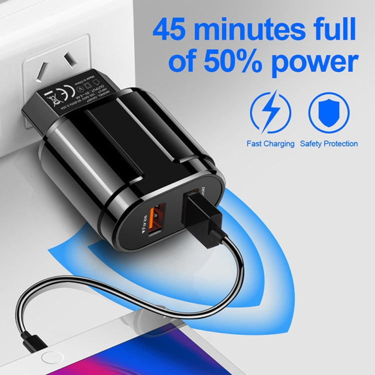 Sạc du lịch di động cổng đôi USB + cáp dữ liệu USB dài 1 mét sang 8 Pin, phích cắm EU