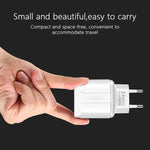 Sạc du lịch di động cổng đôi USB + cáp dữ liệu USB dài 1 mét sang 8 Pin, phích cắm EU
