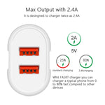 Sạc du lịch di động cổng đôi USB + cáp dữ liệu USB dài 1 mét sang 8 Pin, phích cắm EU