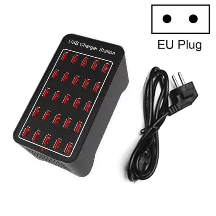 Trạm sạc nhanh thông minh 150W 25 cổng USB, AC 110-240V, phích cắm EU, Mỹ, Úc, Anh