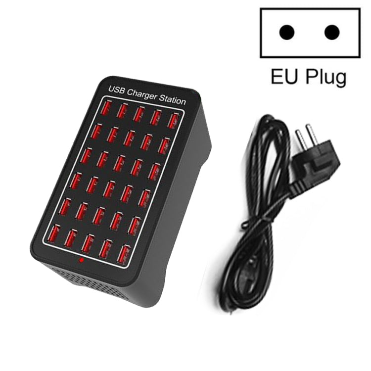 Trạm sạc nhanh thông minh XLD-A7 150W 30 cổng USB, AC 110-240V, phích cắm EU, Mỹ, Úc, Anh