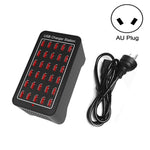 Trạm sạc nhanh thông minh XLD-A7 150W 30 cổng USB, AC 110-240V, phích cắm EU, Mỹ, Úc, Anh