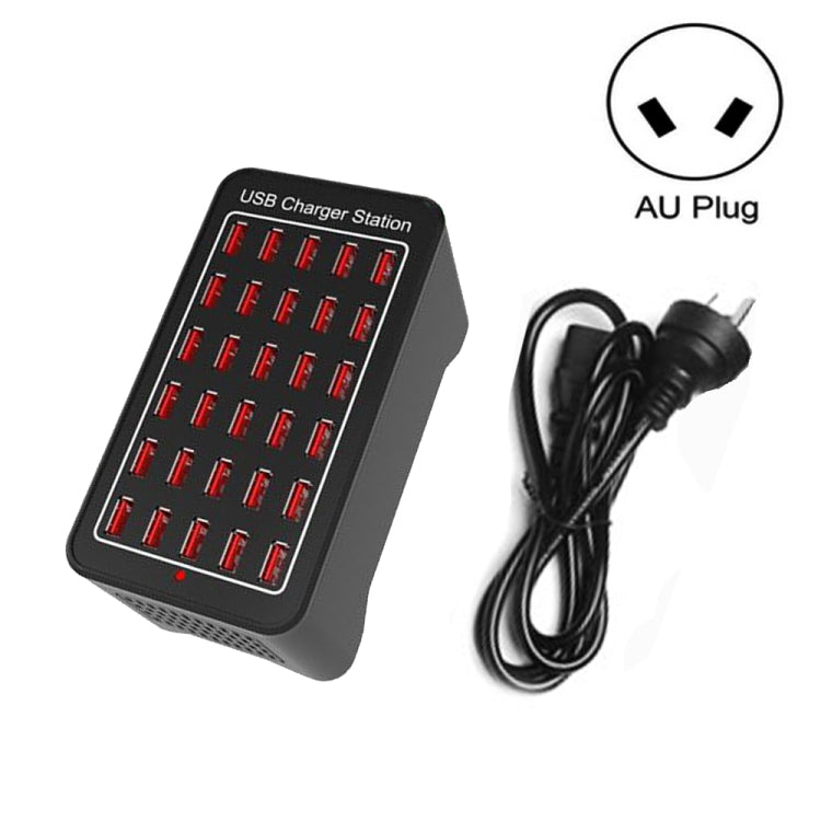 Trạm sạc nhanh thông minh XLD-A7 150W 30 cổng USB, AC 110-240V, phích cắm EU, Mỹ, Úc, Anh