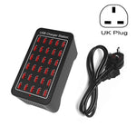 Trạm sạc nhanh thông minh XLD-A7 150W 30 cổng USB, AC 110-240V, phích cắm EU, Mỹ, Úc, Anh