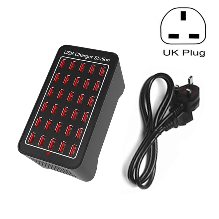 Trạm sạc nhanh thông minh XLD-A7 150W 30 cổng USB, AC 110-240V, phích cắm EU, Mỹ, Úc, Anh