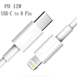 Cáp sạc nhanh PD 12W USB-C / Type-C sang 8 Pin XJ-61, dài 1m, 1.5m, 2m