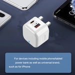 YSY-6087PD 20W PD3.0 + QC3.0 Dual Fast Charge Travel Charger with Type-C to Type-C Data Cable, EU Plug, US Plug, UK Plug