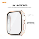 Ốp PC mạ điện phủ toàn bộ + kính cường lực bảo vệ màn hình ENKAY Hat-Prince cho Apple Watch Series 6 / 5 / 4 / SE 44mm, Dành cho Apple Watch Series 6 / 5 / 4 / SE 44mm