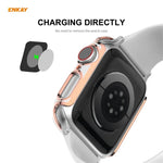 Ốp PC mạ điện phủ toàn bộ + kính cường lực bảo vệ màn hình ENKAY Hat-Prince cho Apple Watch Series 6 / 5 / 4 / SE 44mm, Dành cho Apple Watch Series 6 / 5 / 4 / SE 44mm
