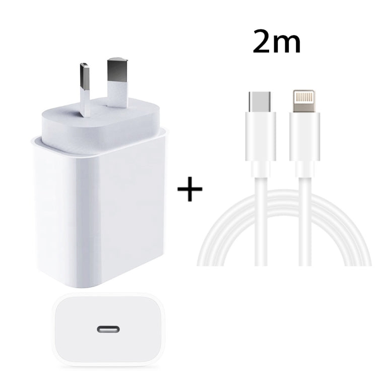 Bộ sạc nhanh du lịch PD 20W PD 3.0 với cáp dữ liệu sạc nhanh USB-C / Type-C sang 8 Pin, phích cắm Úc