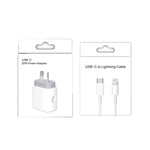 Bộ sạc nhanh du lịch PD 20W PD 3.0 với cáp dữ liệu sạc nhanh USB-C / Type-C sang 8 Pin, phích cắm Úc