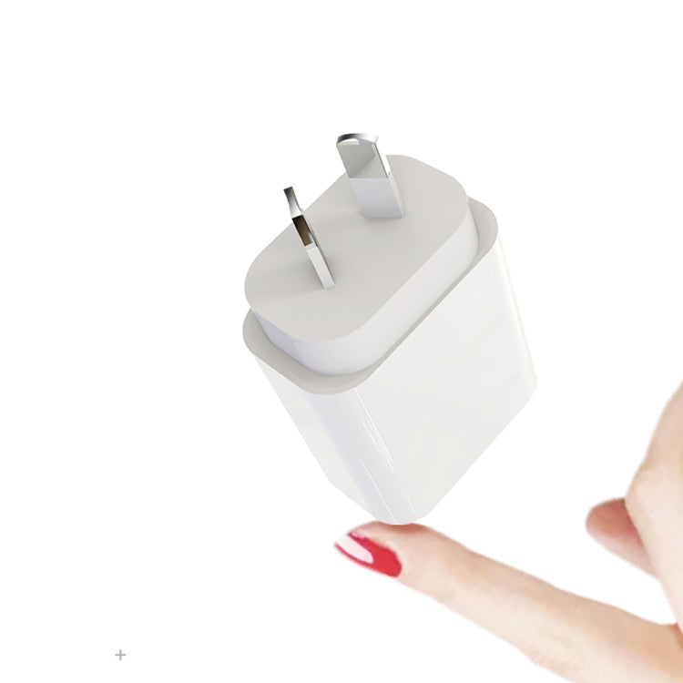 Bộ sạc nhanh du lịch 20W PD 3.0 với cáp dữ liệu sạc nhanh USB-C / Type-C sang Type-C, phích cắm Úc, dài 1m, 2m