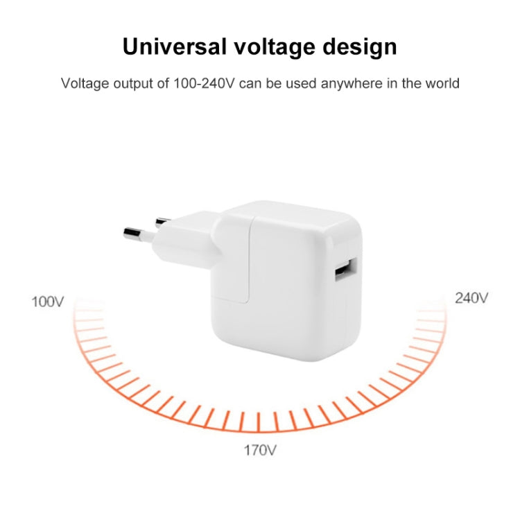 Bộ sạc du lịch cổng USB 12W cho dòng iPad / iPod / iPhone, phích cắm EU