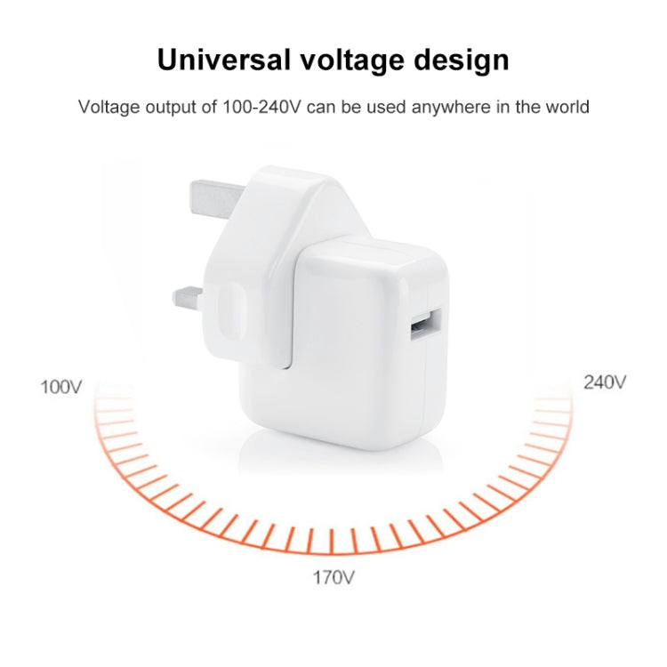 Bộ sạc du lịch cổng USB 12W cho dòng iPad / iPod / iPhone, phích cắm UK