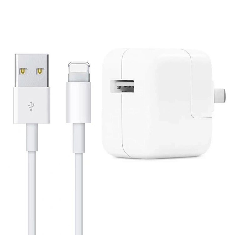 Bộ sạc USB 12W + cáp dữ liệu USB sang 8 Pin cho dòng iPad / iPhone / iPod, phích cắm US