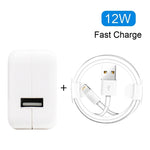 Bộ sạc USB 12W + cáp dữ liệu USB sang 8 Pin cho dòng iPad / iPhone / iPod, phích cắm US