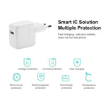 Bộ sạc USB 12W + cáp dữ liệu USB sang 8 Pin cho dòng iPad / iPhone / iPod, phích cắm EU