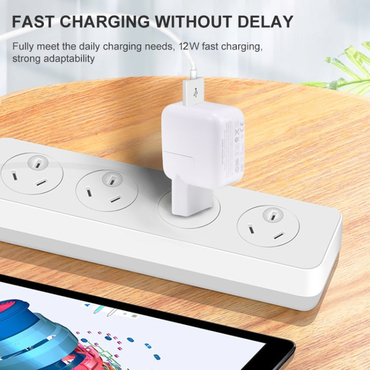 Bộ sạc USB 12W + cáp dữ liệu USB sang 8 Pin cho dòng iPad / iPhone / iPod, phích cắm EU