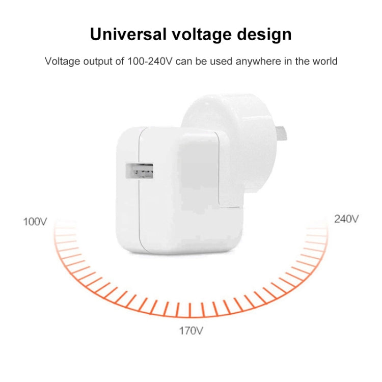 Bộ sạc USB 12W + cáp dữ liệu USB sang 8 Pin cho dòng iPad / iPhone / iPod, phích cắm AU