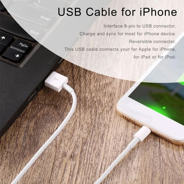 Bộ sạc USB 12W + cáp dữ liệu USB sang 8 Pin cho dòng iPad / iPhone / iPod, phích cắm AU