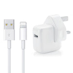 Bộ sạc USB 12W + cáp dữ liệu USB sang 8 Pin cho dòng iPad / iPhone / iPod, phích cắm UK