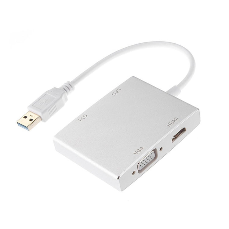 Bộ chuyển đổi mạng USB 3.0 4 trong 1 sang VGA + HDMI + DVI + RJ45 WS-03