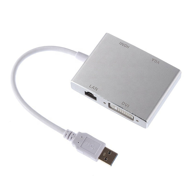 Bộ chuyển đổi mạng USB 3.0 4 trong 1 sang VGA + HDMI + DVI + RJ45 WS-03