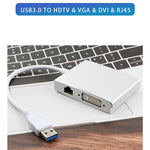 Bộ chuyển đổi mạng USB 3.0 4 trong 1 sang VGA + HDMI + DVI + RJ45 WS-03