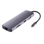 Bộ chuyển đổi adapter hub USB 3.0 8 trong 1 Type-C sang HDMI + VGA + SD + TF + RJ45 + PD + 2 x USB3.0 WS-11