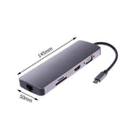 Bộ chuyển đổi adapter hub USB 3.0 8 trong 1 Type-C sang HDMI + VGA + SD + TF + RJ45 + PD + 2 x USB3.0 WS-11